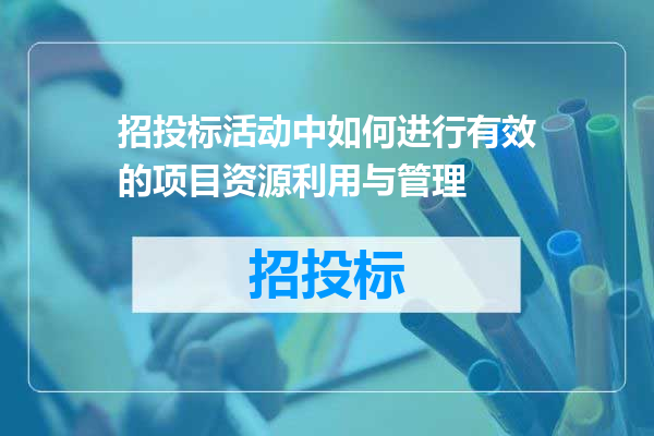 招投标活动中如何进行有效的项目资源利用与管理