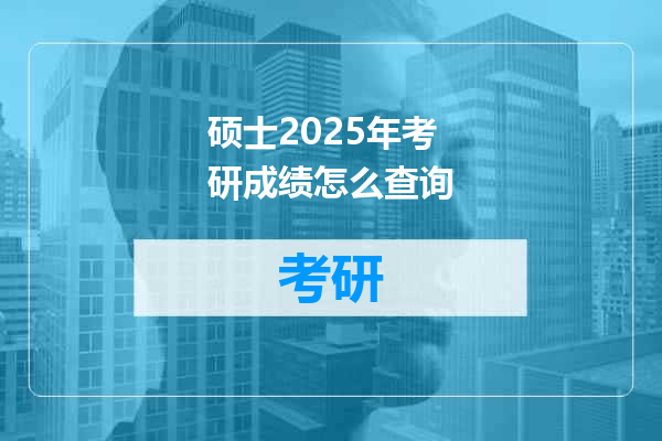硕士2025年考研成绩怎么查询