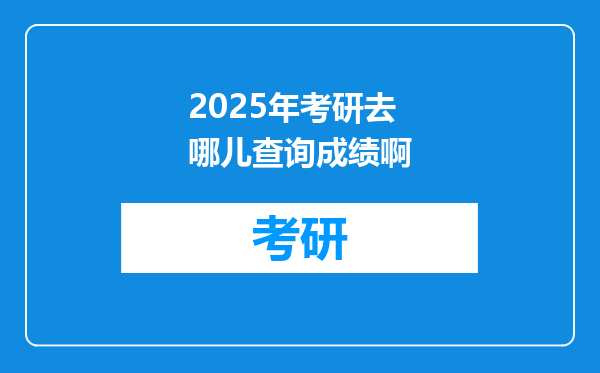 2025年考研去哪儿查询成绩啊