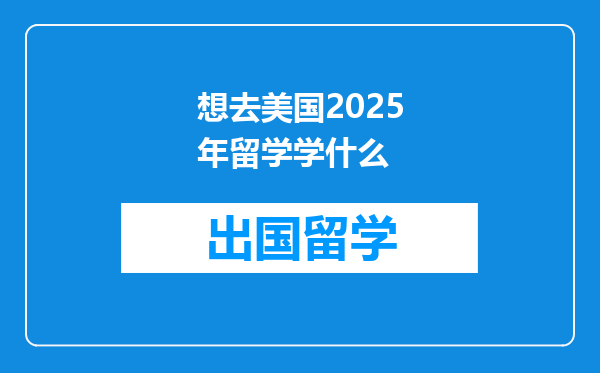 想去美国2025年留学学什么