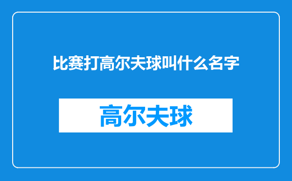 比赛打高尔夫球叫什么名字