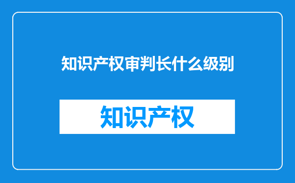 知识产权审判长什么级别