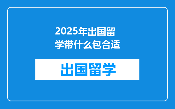 2025年出国留学带什么包合适