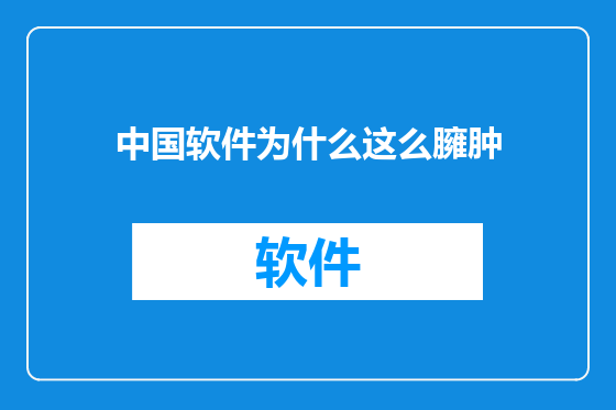 中国软件为什么这么臃肿