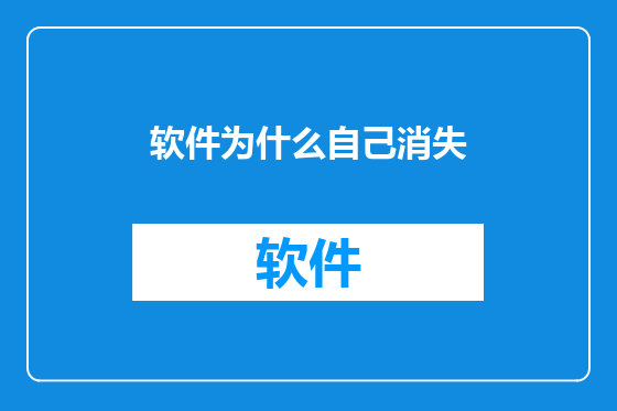软件为什么自己消失