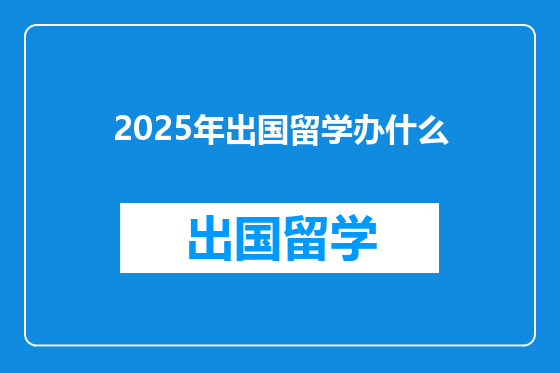 2025年出国留学办什么