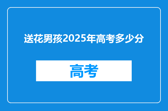 送花男孩2025年高考多少分