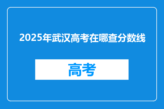 2025年武汉高考在哪查分数线