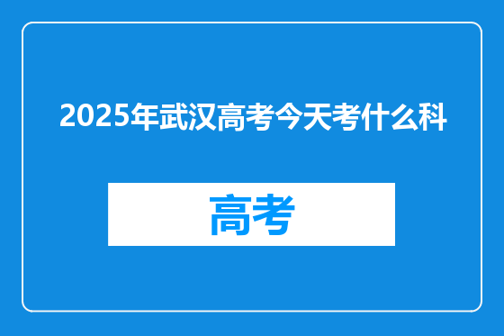 2025年武汉高考今天考什么科