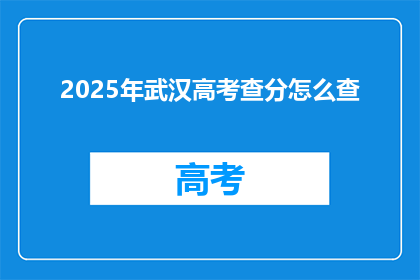2025年武汉高考查分怎么查