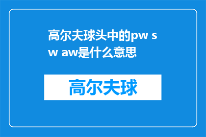 高尔夫球头中的pw sw aw是什么意思