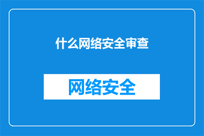 什么网络安全审查