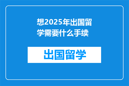 想2025年出国留学需要什么手续