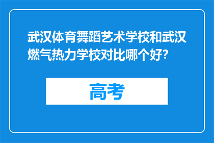 武汉体育舞蹈艺术学校和武汉燃气热力学校对比哪个好？