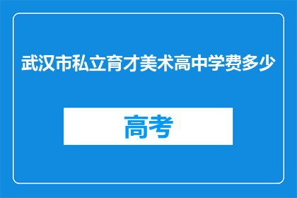 武汉市私立育才美术高中学费多少