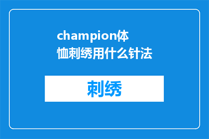 champion体恤刺绣用什么针法