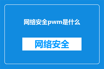 网络安全pwm是什么
