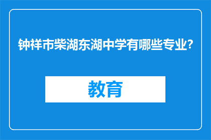 钟祥市柴湖东湖中学有哪些专业？