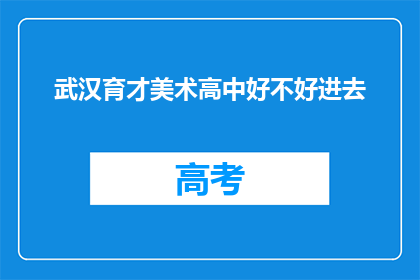 武汉育才美术高中好不好进去
