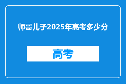 师哥儿子2025年高考多少分