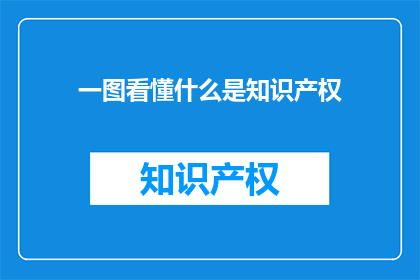 一图看懂什么是知识产权