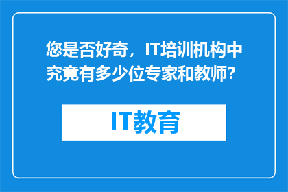 您是否好奇，IT培训机构中究竟有多少位专家和教师？