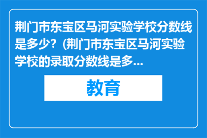 荆门市东宝区马河实验学校分数线是多少？(荆门市东宝区马河实验学校的录取分数线是多少？)