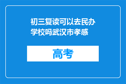 初三复读可以去民办学校吗武汉市孝感