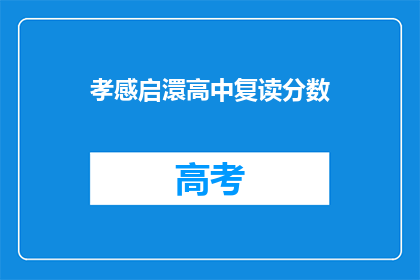 孝感启澴高中复读分数