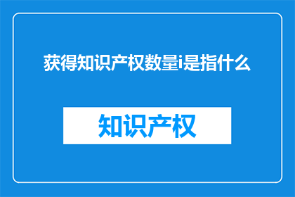 获得知识产权数量i是指什么(知识产权数量i具体指什么？)