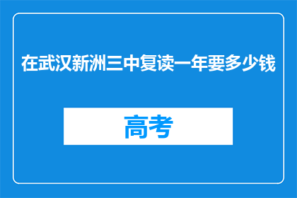 在武汉新洲三中复读一年要多少钱(武汉新洲三中复读一年的费用是多少？)