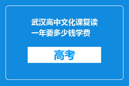 武汉高中文化课复读一年要多少钱学费(武汉高中文化课复读一年的费用是多少？)