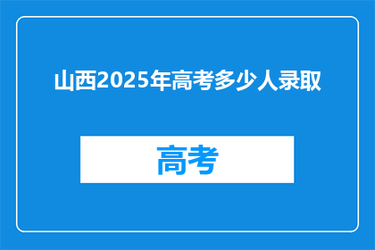 山西2025年高考多少人录取