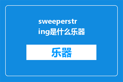 sweeperstring是什么乐器(SWEEPERSTRING是什么乐器？)