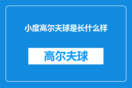 小度高尔夫球是长什么样(小度高尔夫球的外观特征是什么？)