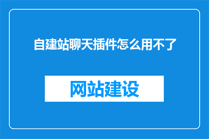 自建站聊天插件怎么用不了(如何正确使用自建站聊天插件？)