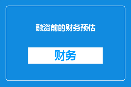 融资前的财务预估(融资前的财务预估：如何精准评估企业未来收益与风险？)