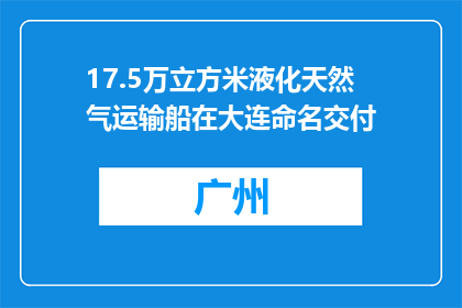 17.5万立方米液化天然气运输船在大连命名交付